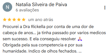Depoimento de Natalia Silveira de Paiva no Google
